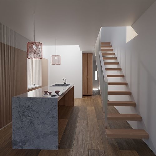 Minimalistic kitchen Free 3D model
