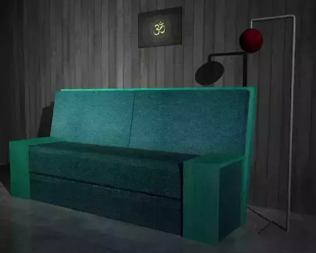 Sofa with floor lamp