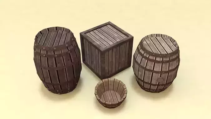 Medieval Pack - Old Wooden Barrels