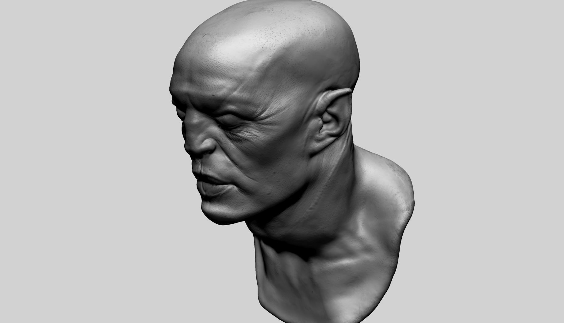 Fantasy Creature Head 06 3D model_8