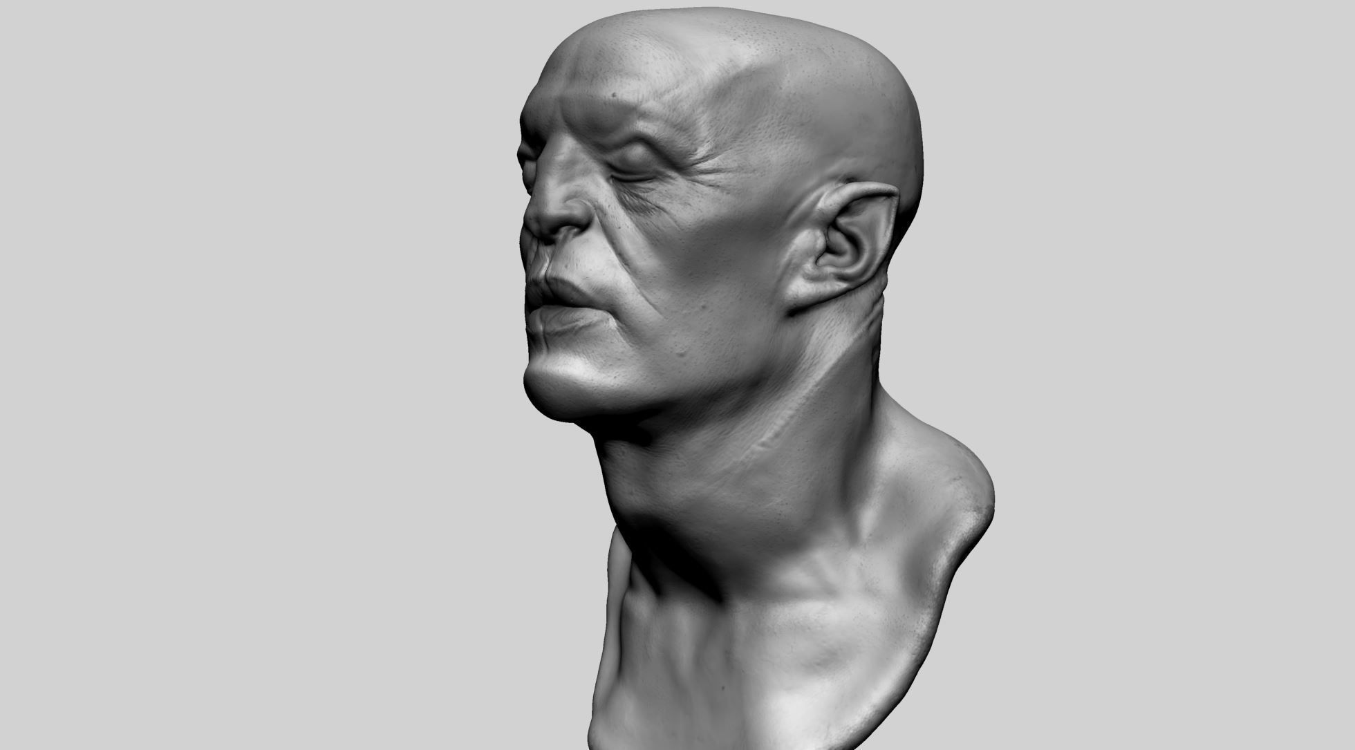 Fantasy Creature Head 06 3D model_3