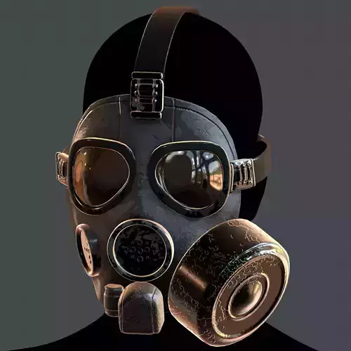 Gas mask helmet 3d model scifi Low-poly 