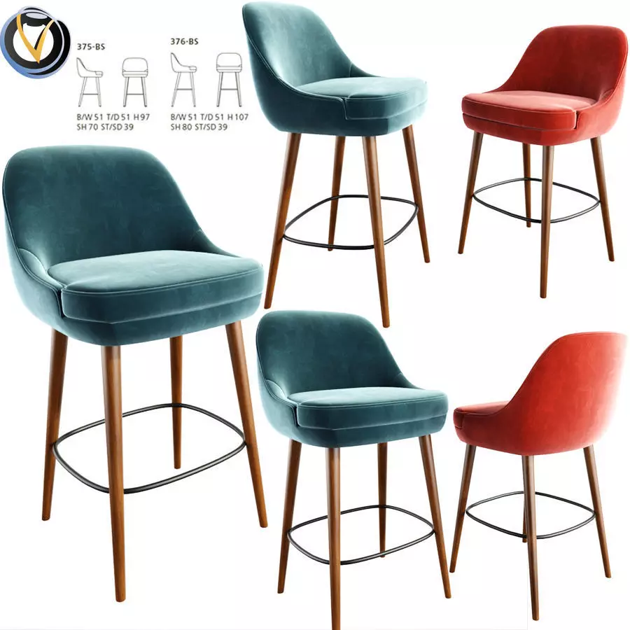 375 Walter Knoll Counter And Bar Stool 3D model