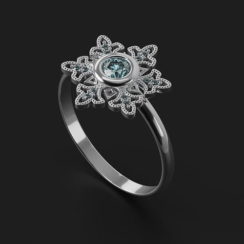 Snowflake ring 3D print model