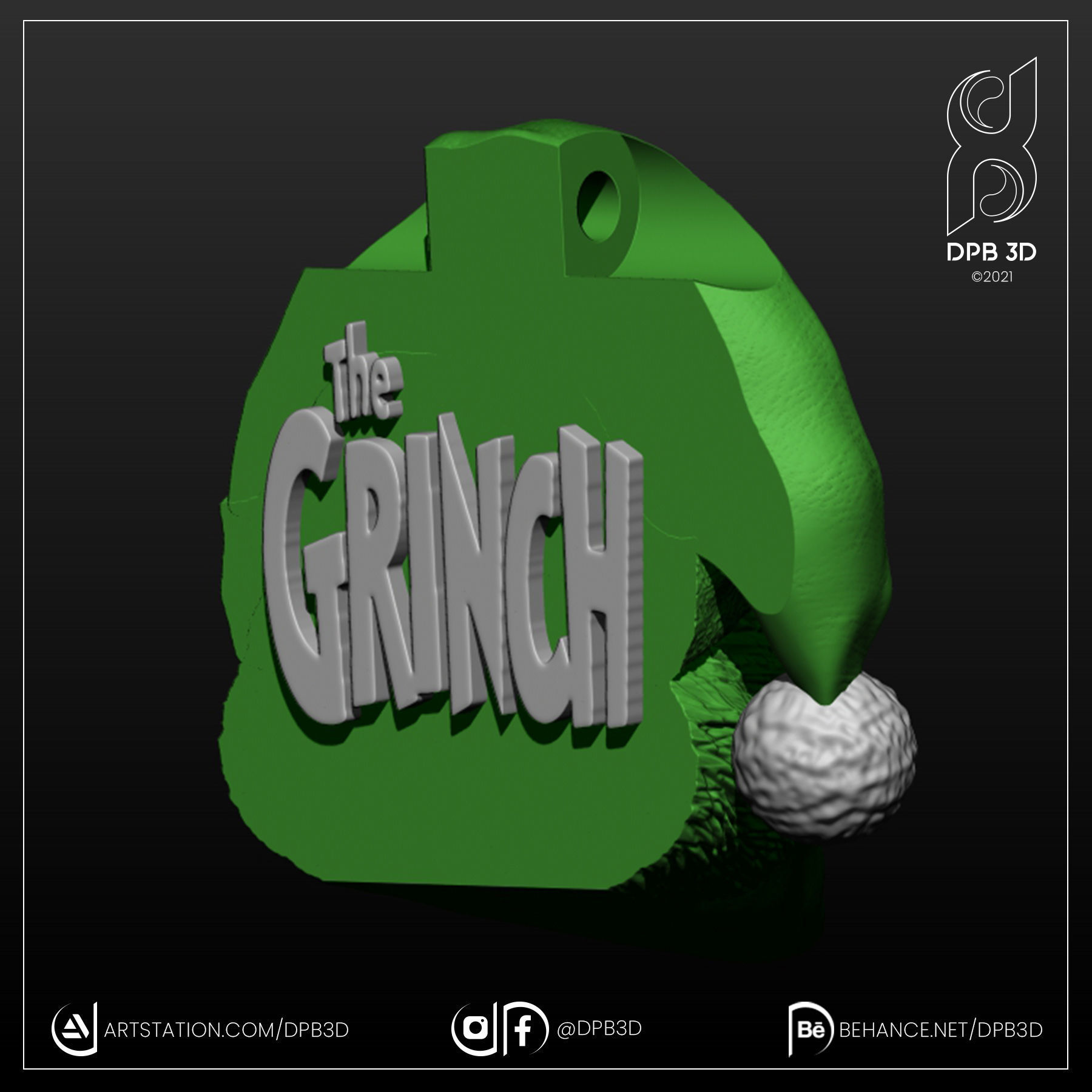 THE GRINCH KEYCHAIN 3D print model_1