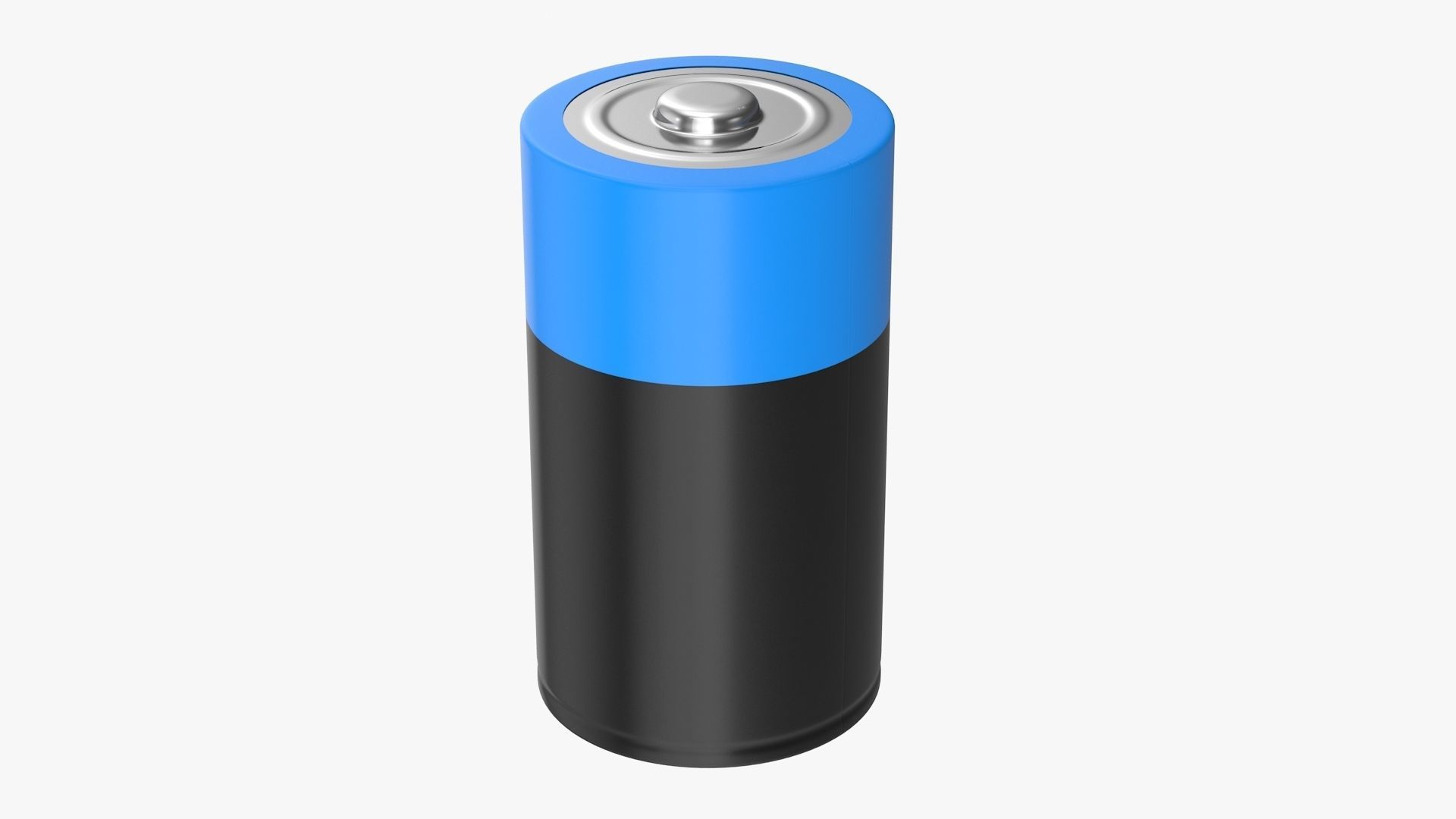 Battery D Low-poly 3D model_4