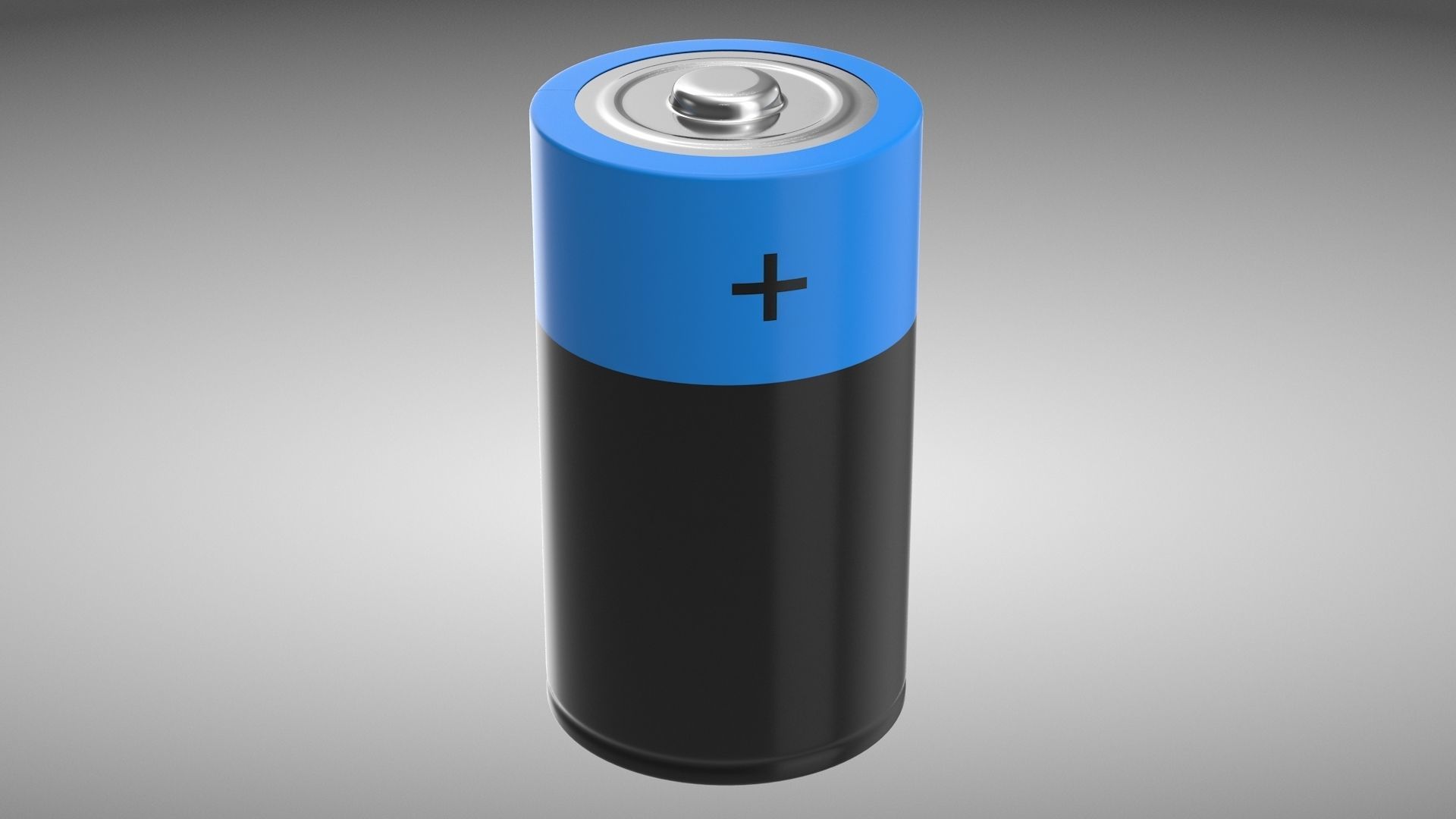 Battery D Low-poly 3D model_2