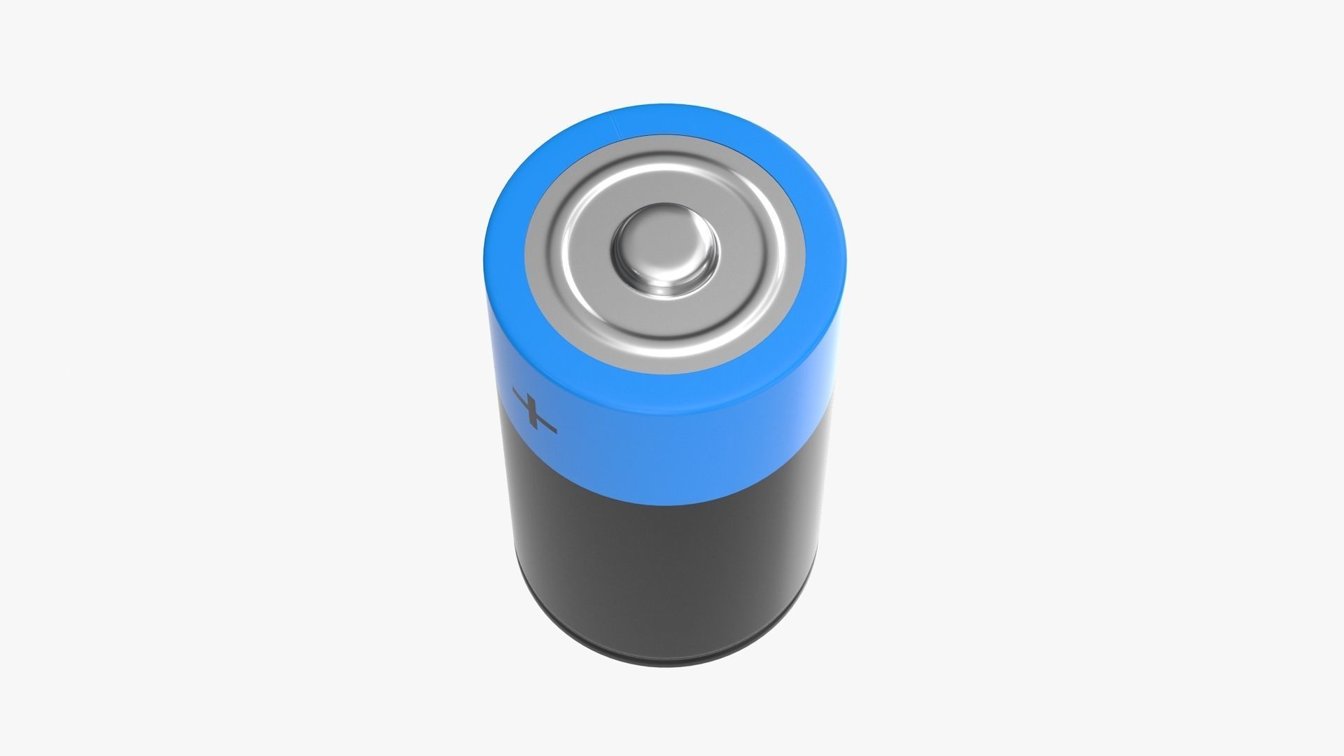 Battery D Low-poly 3D model_6