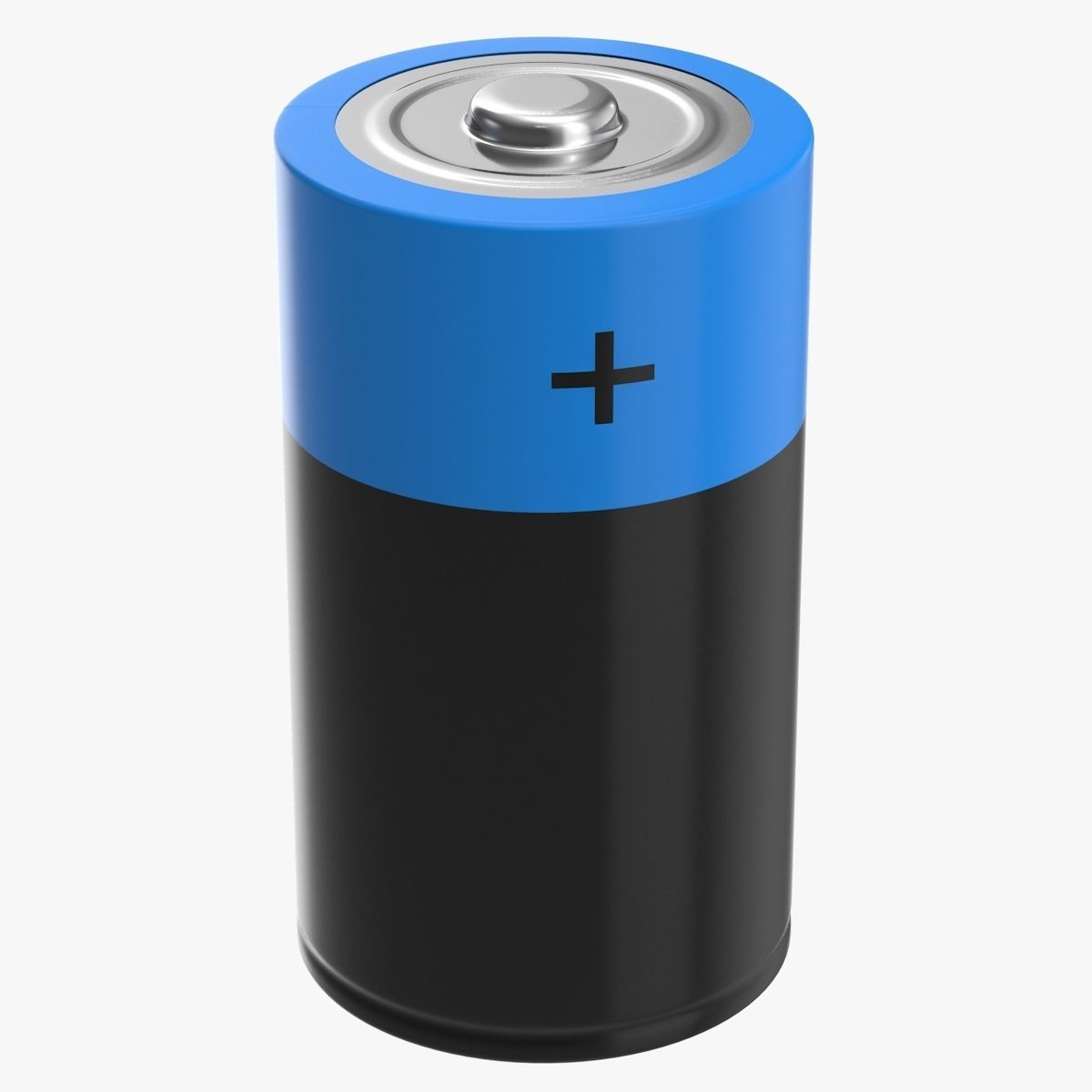 Battery D Low-poly 3D model_1