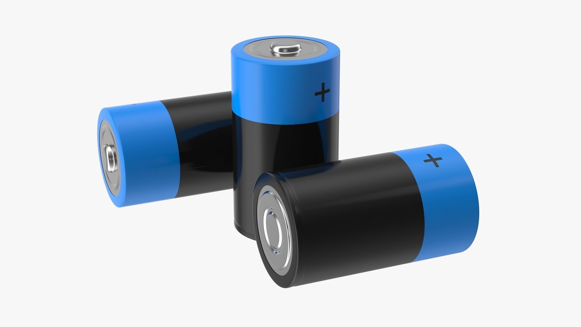 Battery D Low-poly 3D model_8