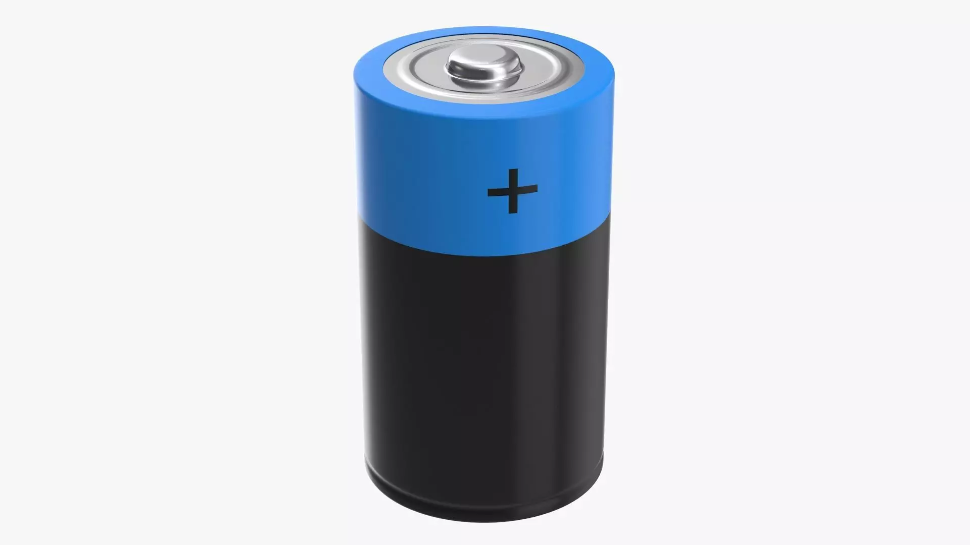 Battery D Low-poly 3D model_0
