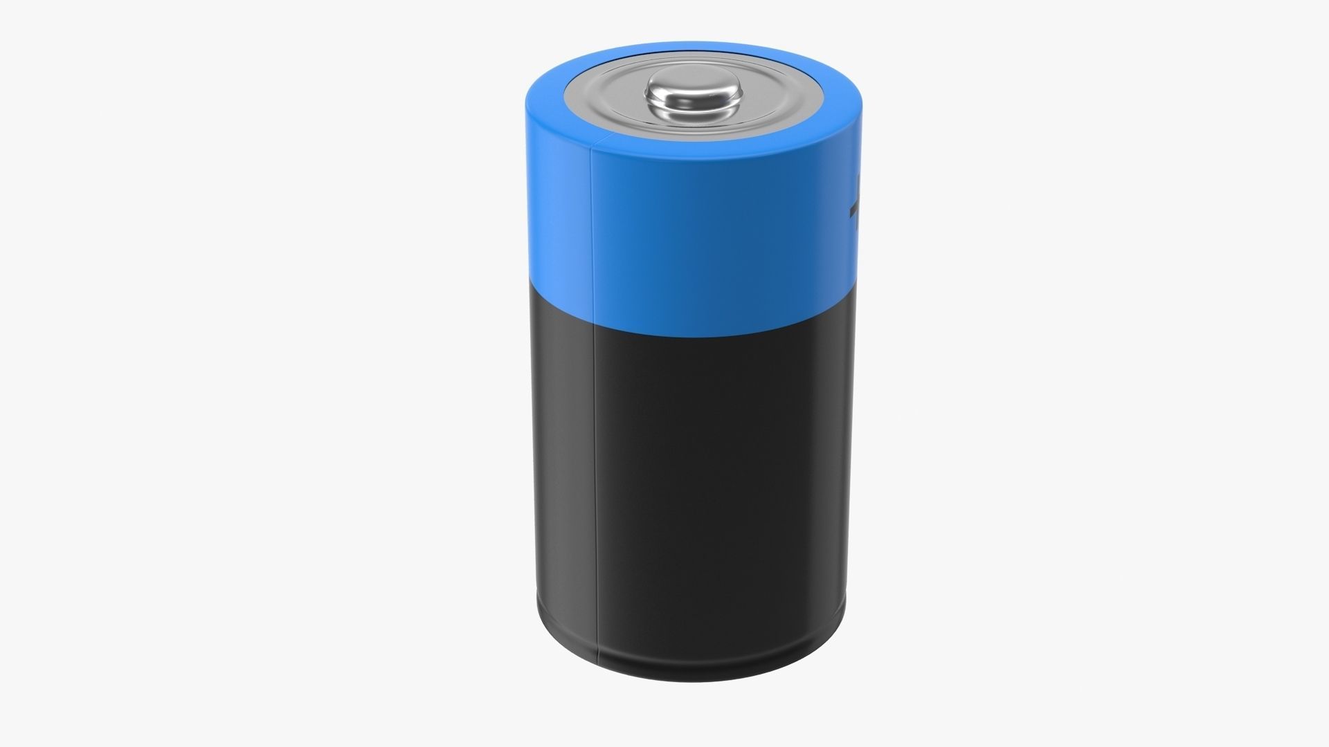 Battery D Low-poly 3D model_5
