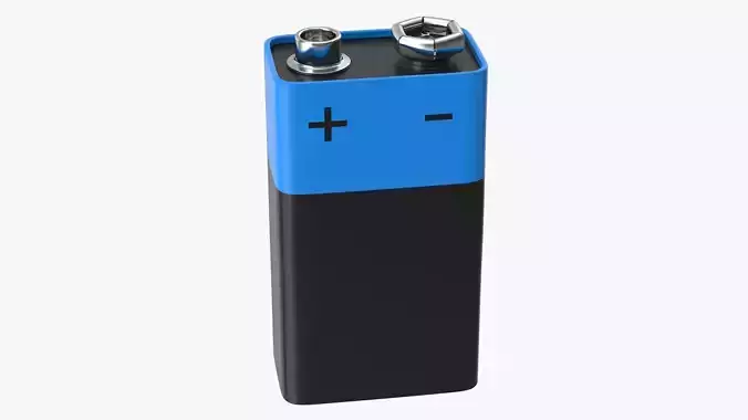 Battery 9v Low-poly 3D model