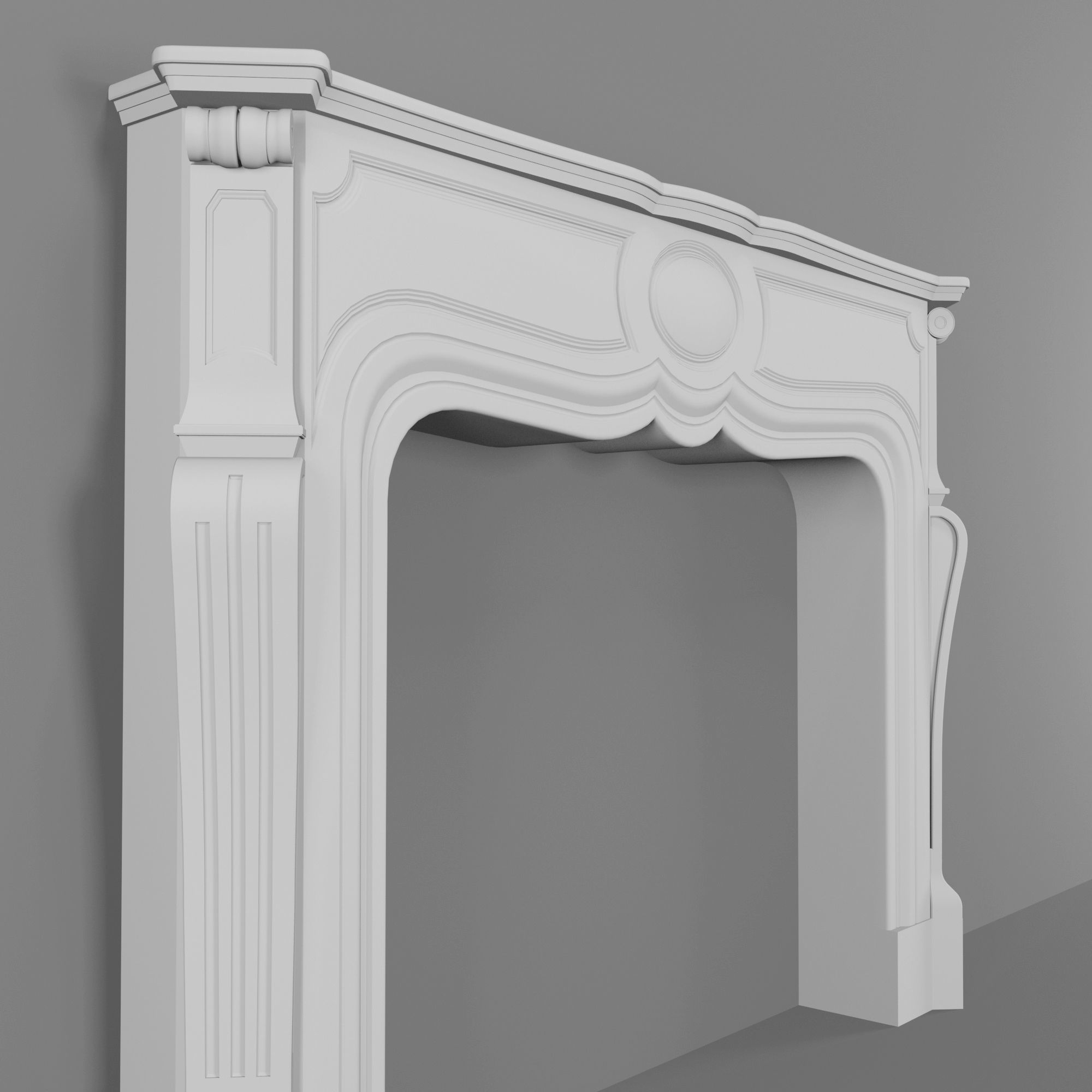 Decorative Fireplace 3D model_3