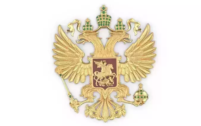 coat of arms two-headed eagle with stones