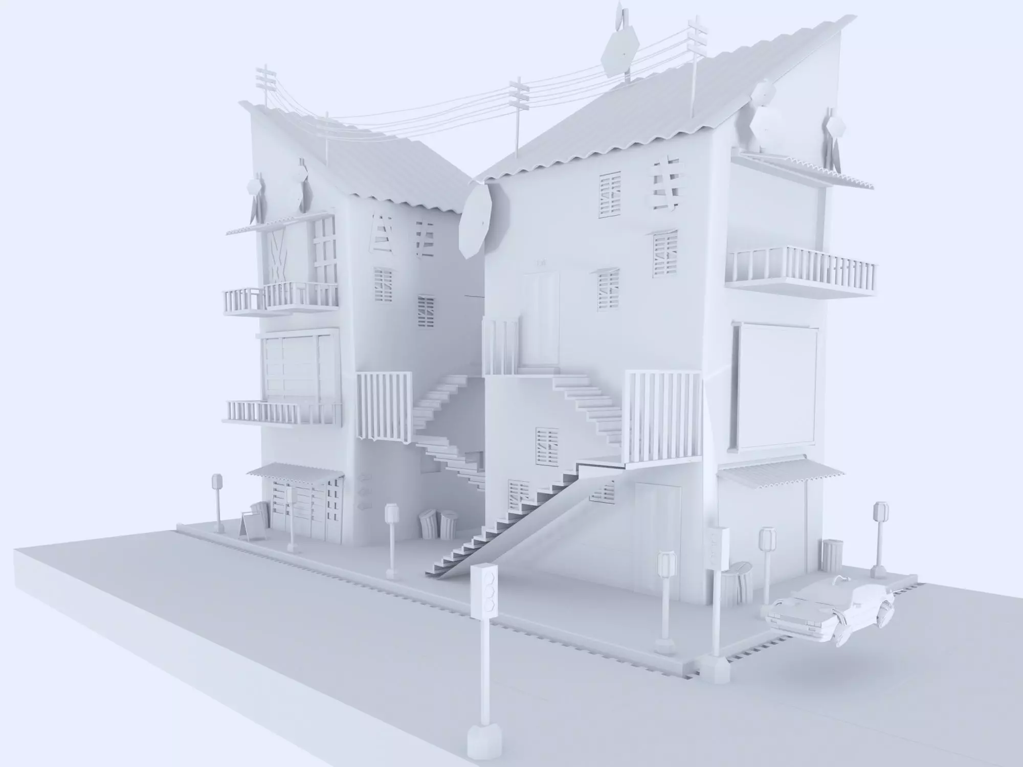 MiNi CiTy Low-poly 3D model_0