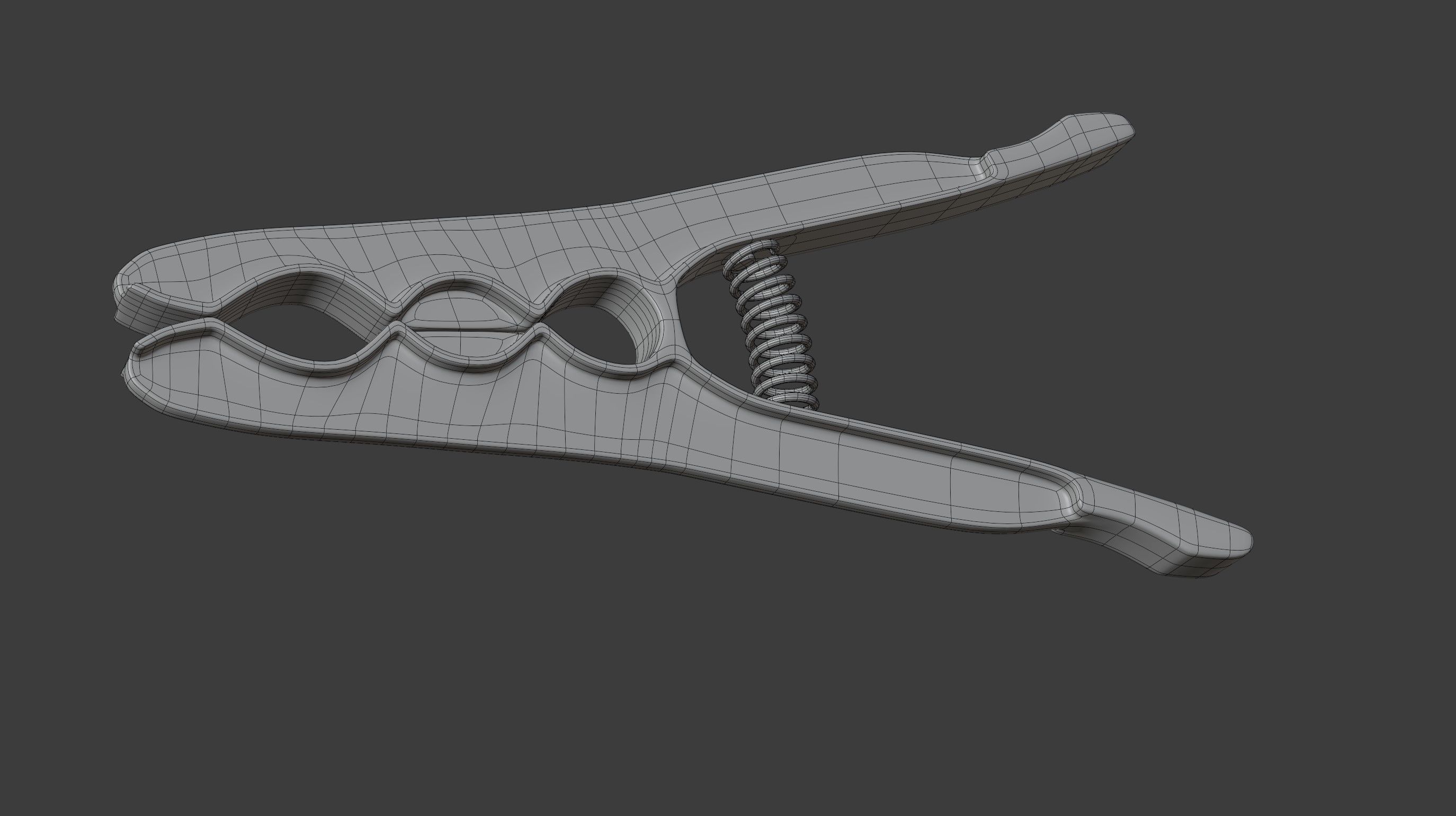 Plastic Clothes Peg 3D model_9