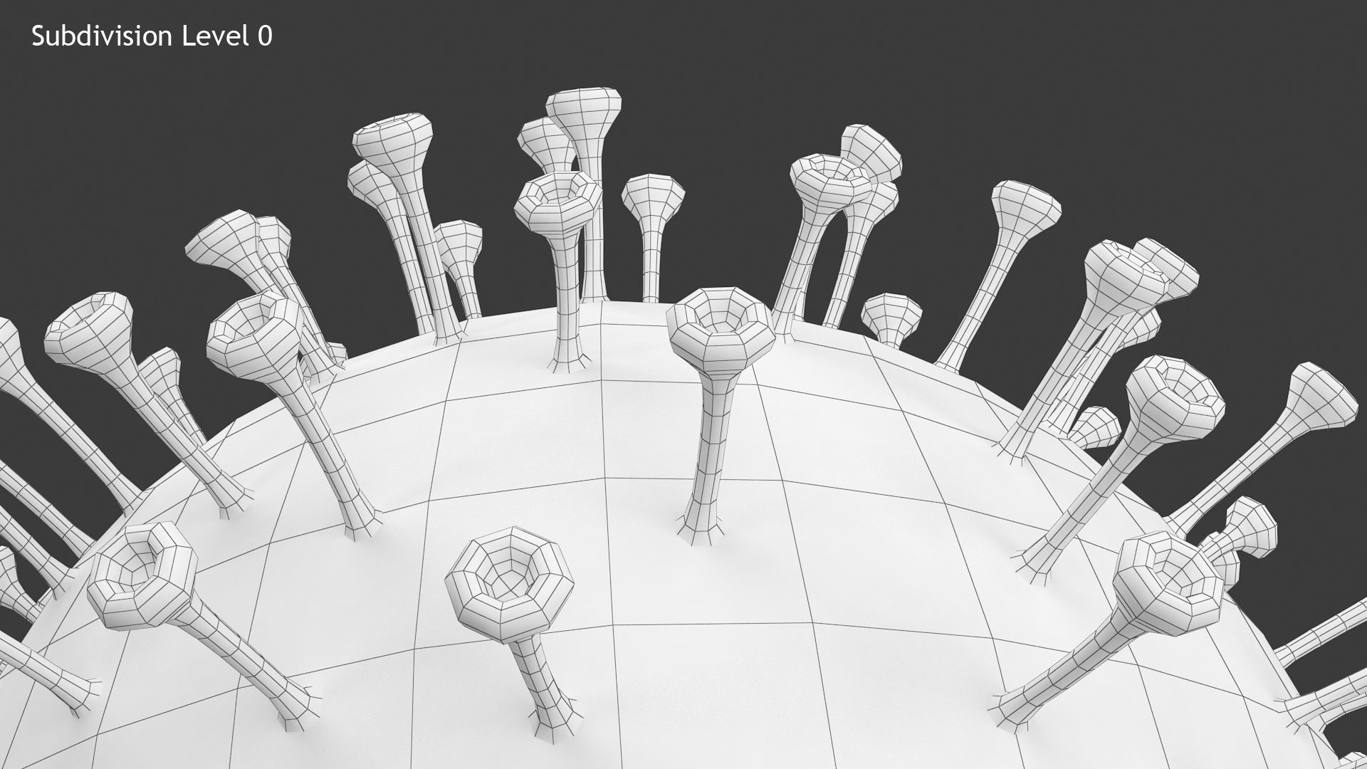Corona Virus Low-poly 3D model_13