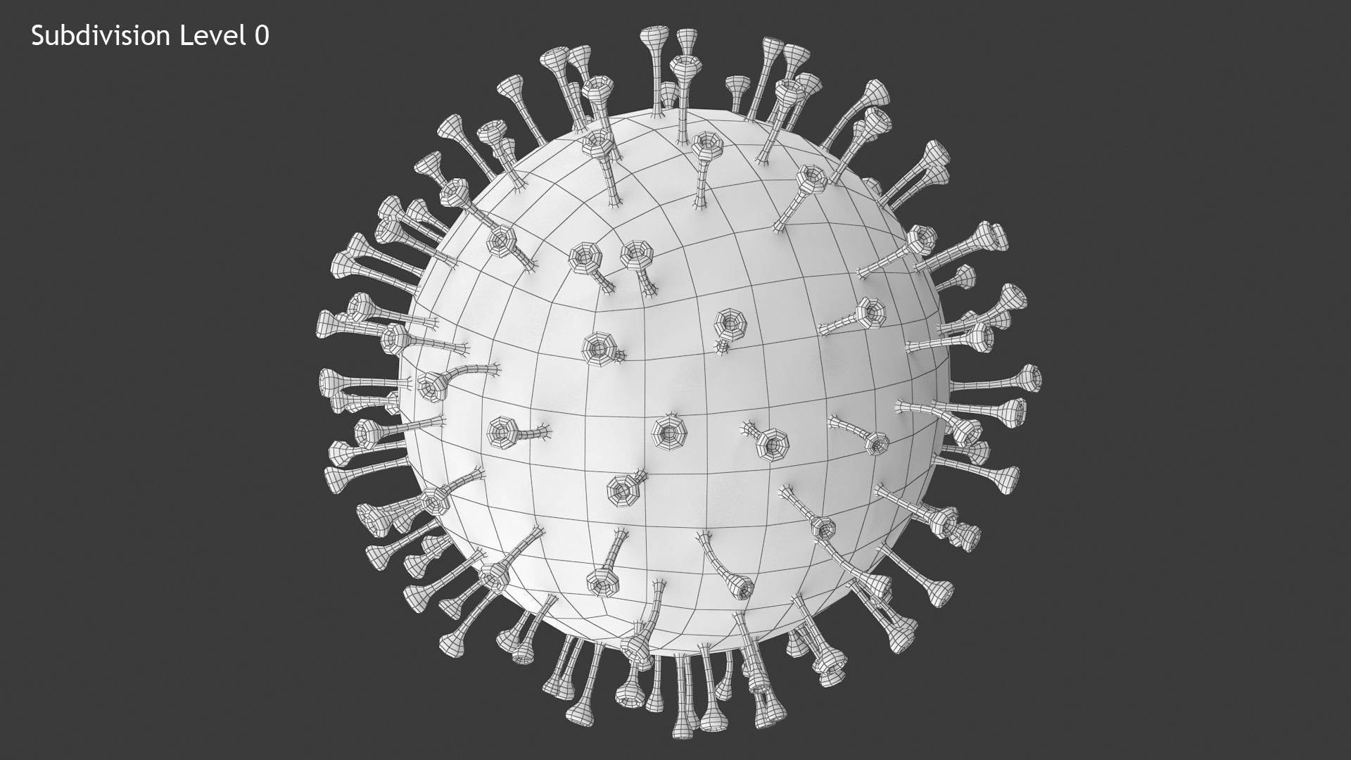 Corona Virus Low-poly 3D model_9