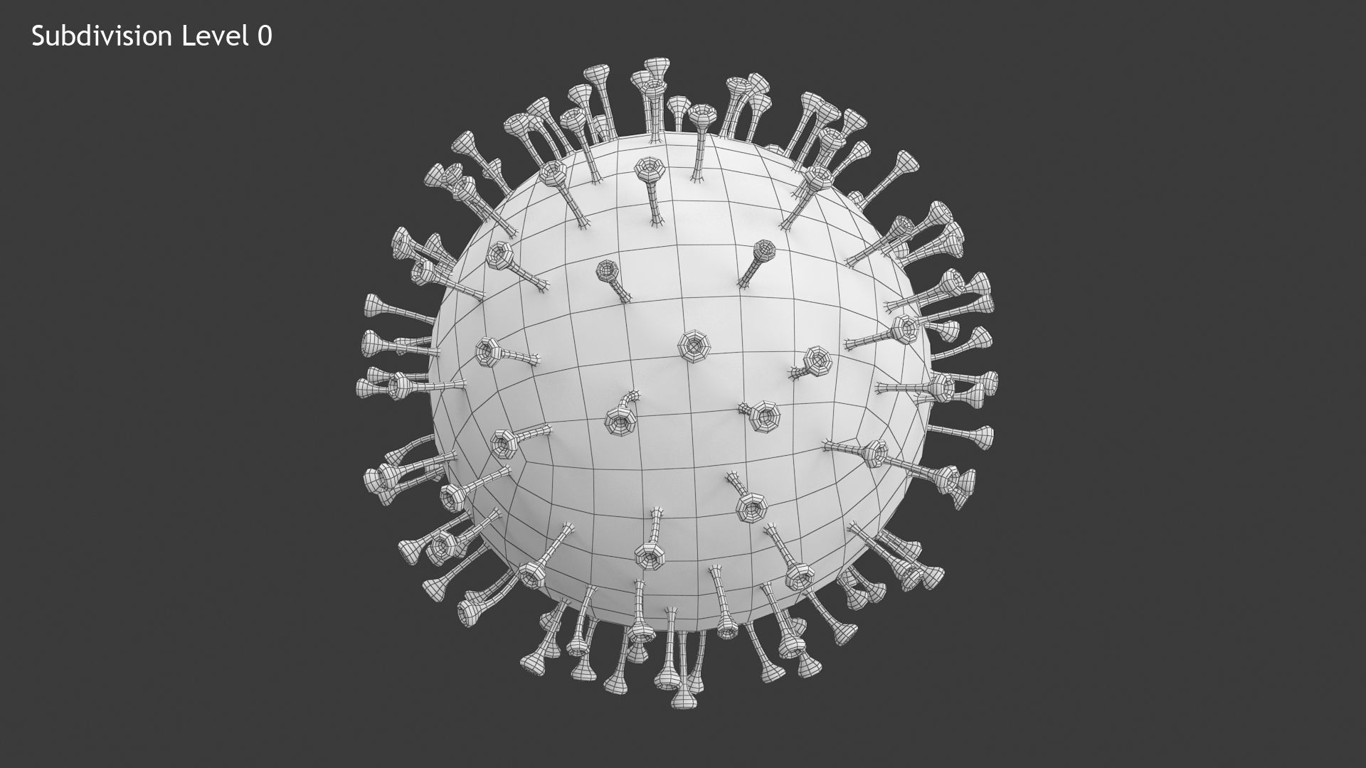 Corona Virus Low-poly 3D model_11