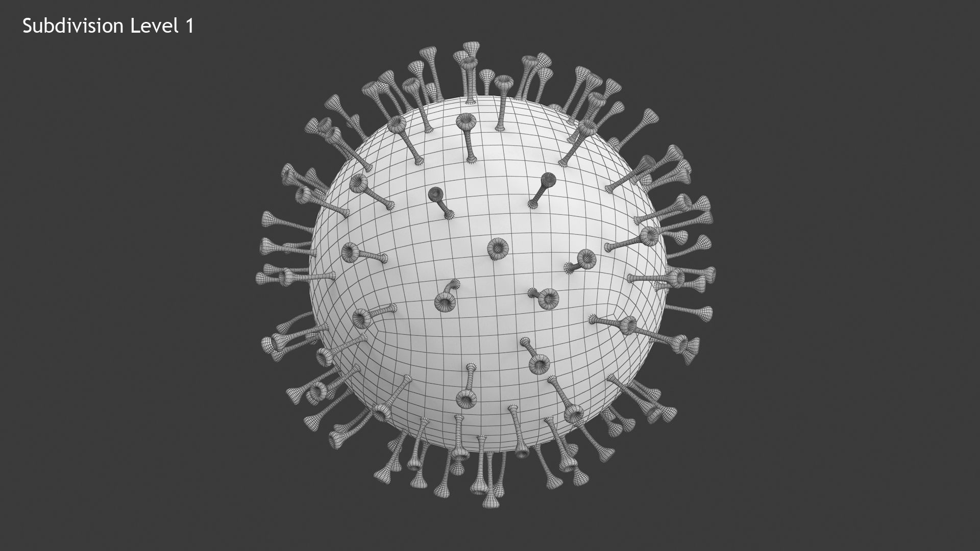 Corona Virus Low-poly 3D model_12