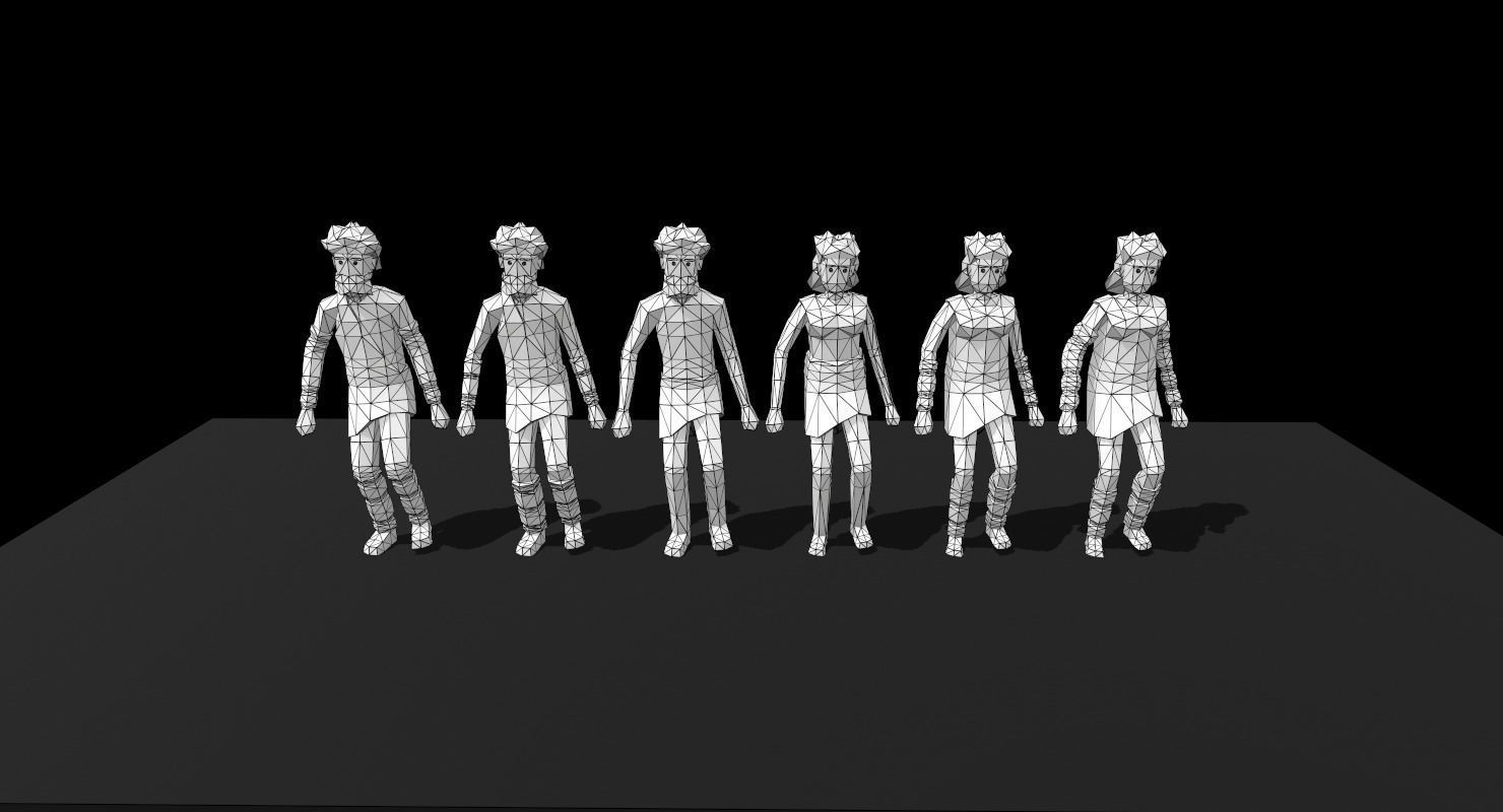 Homo sapiens Low-poly 3D model_3