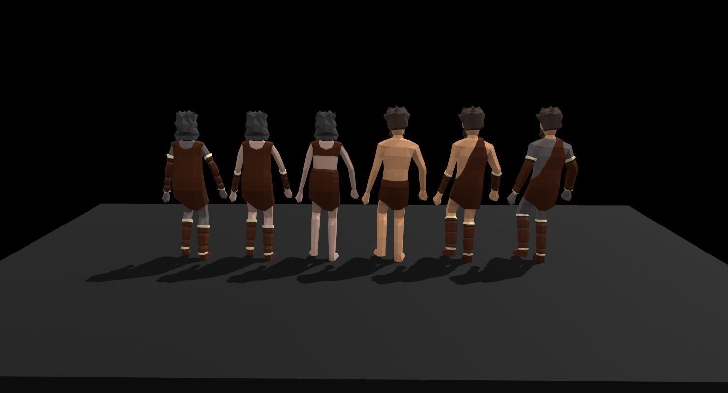 Homo sapiens Low-poly 3D model_2
