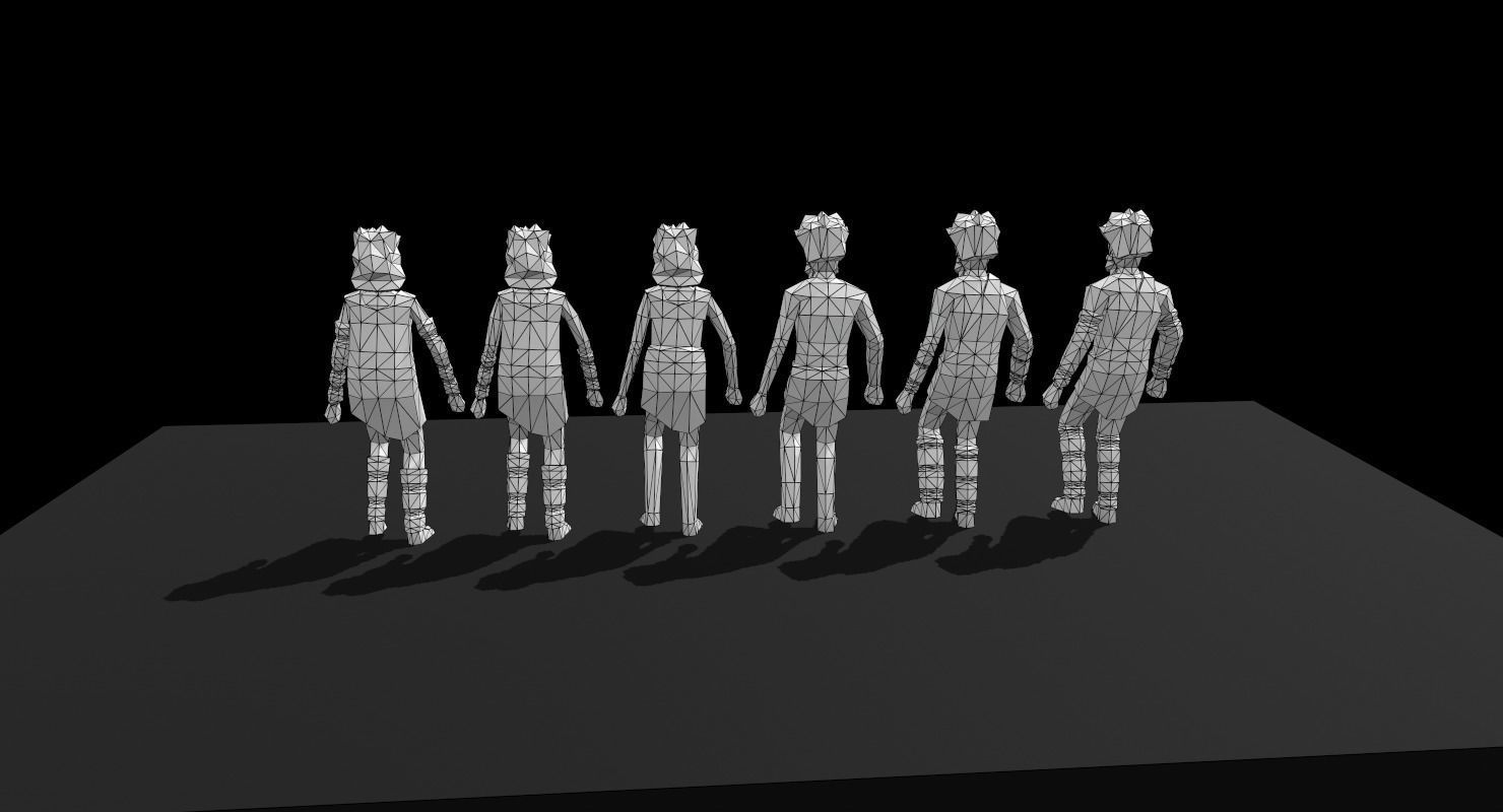 Homo sapiens Low-poly 3D model_4