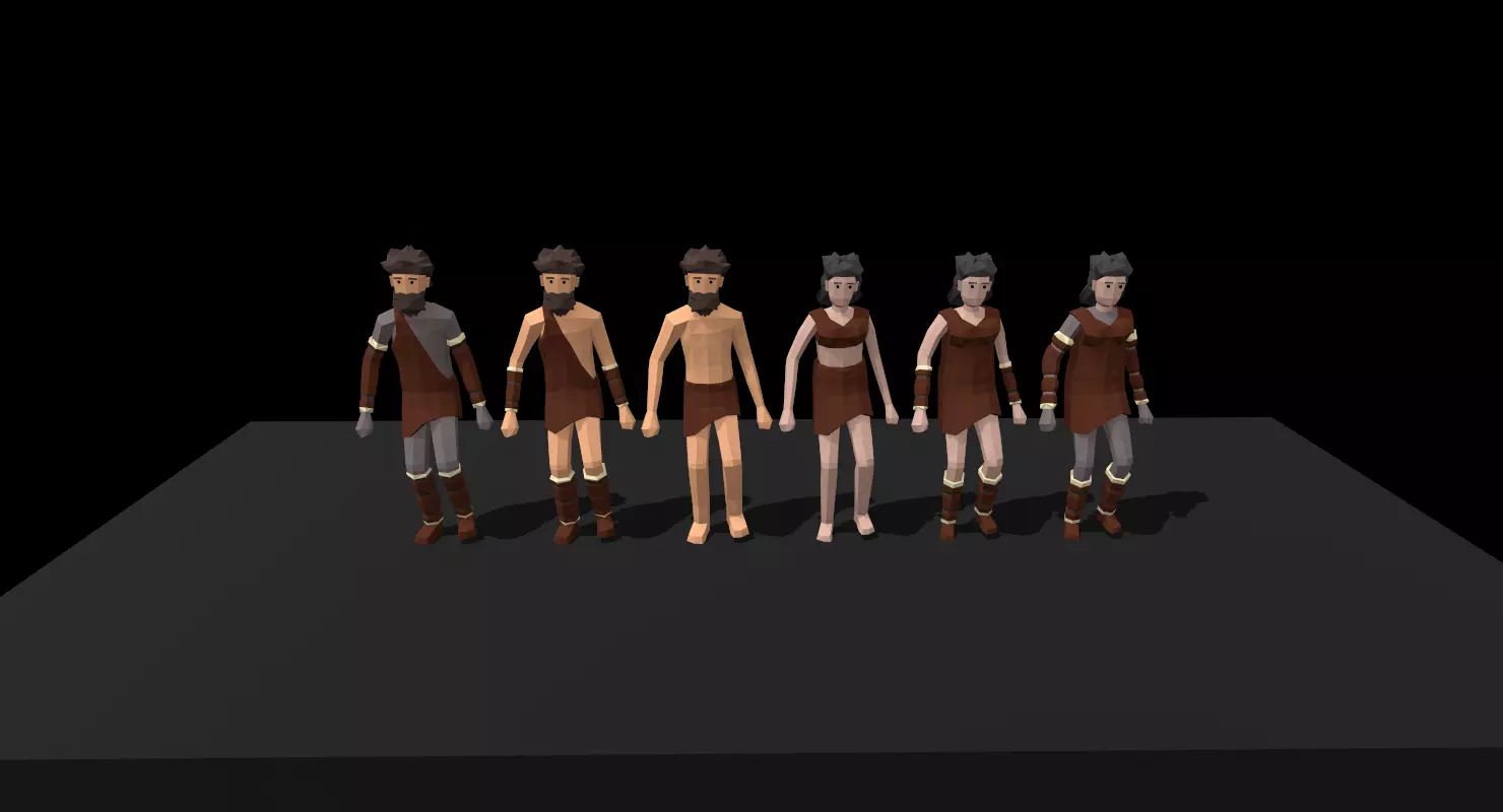 Homo sapiens Low-poly 3D model_0