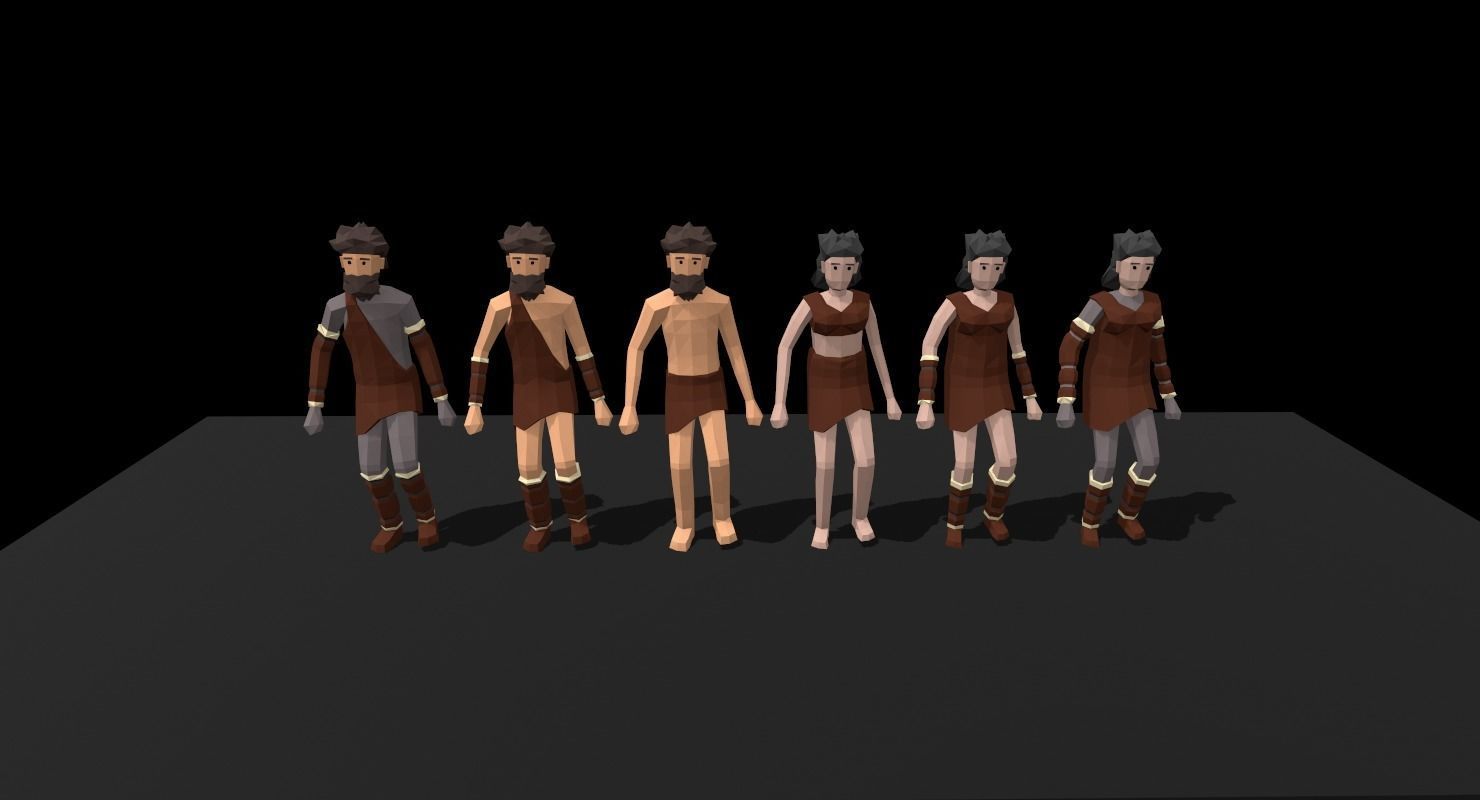 Homo sapiens Low-poly 3D model_1
