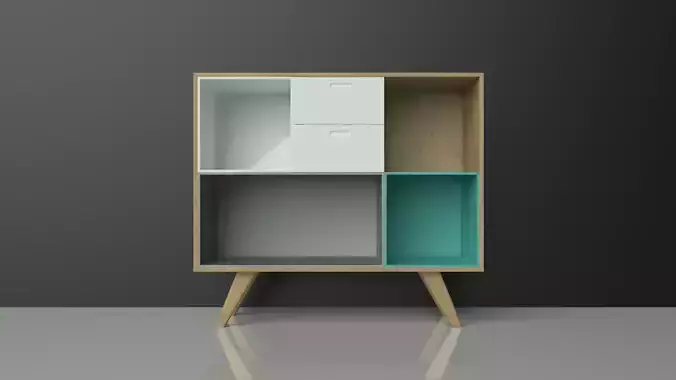 Commode cabinet - wood - colorful - furniture set - Artrzcinski