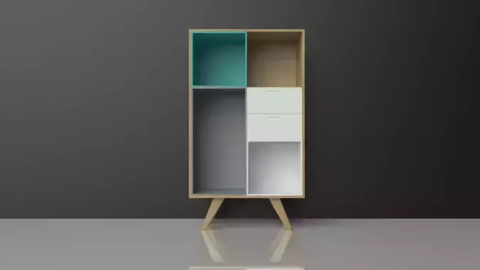 Commode cabinet - wood - colorful - furniture set - Artrzcinski