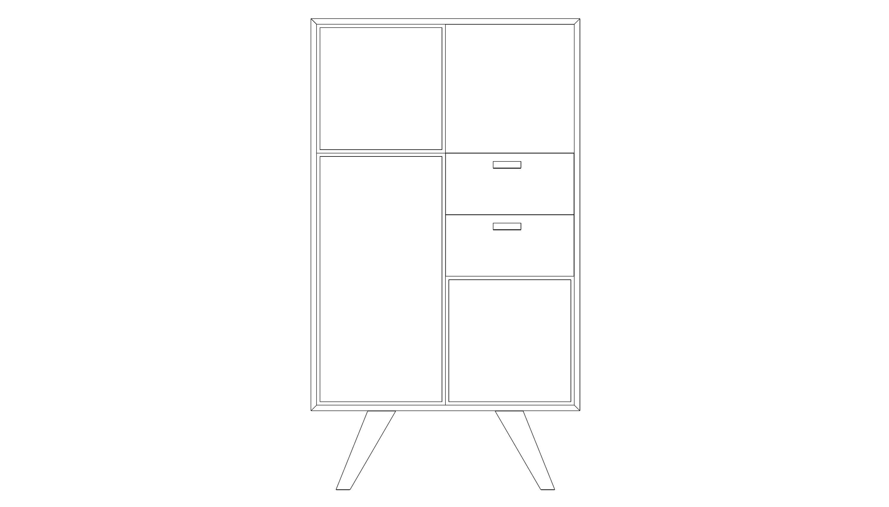 Commode cabinet - wood - colorful - furniture set - Artrzcinski Low-poly 3D model_7