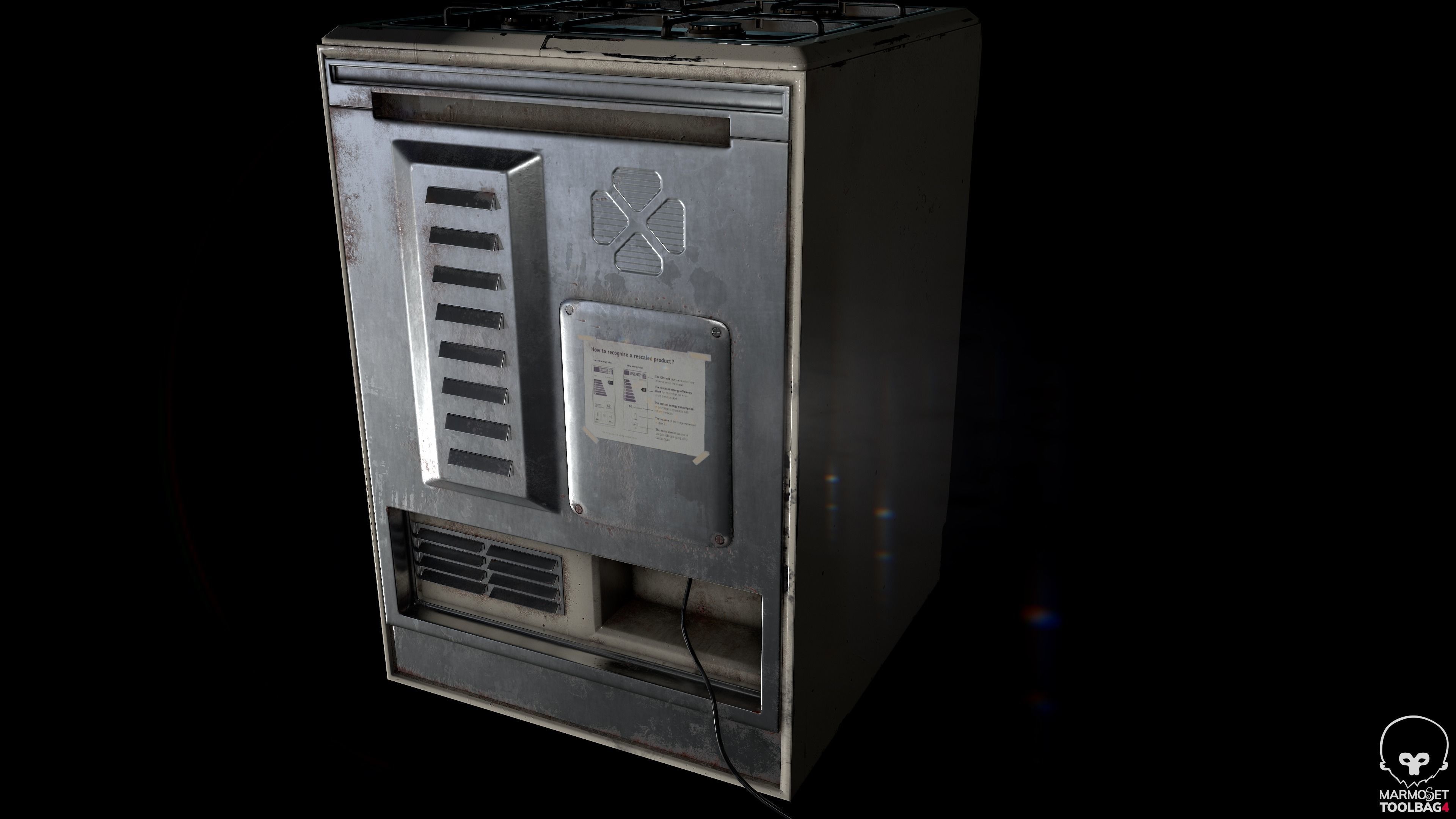 3D PBR Stove with texture sets Low-poly 3D model_17