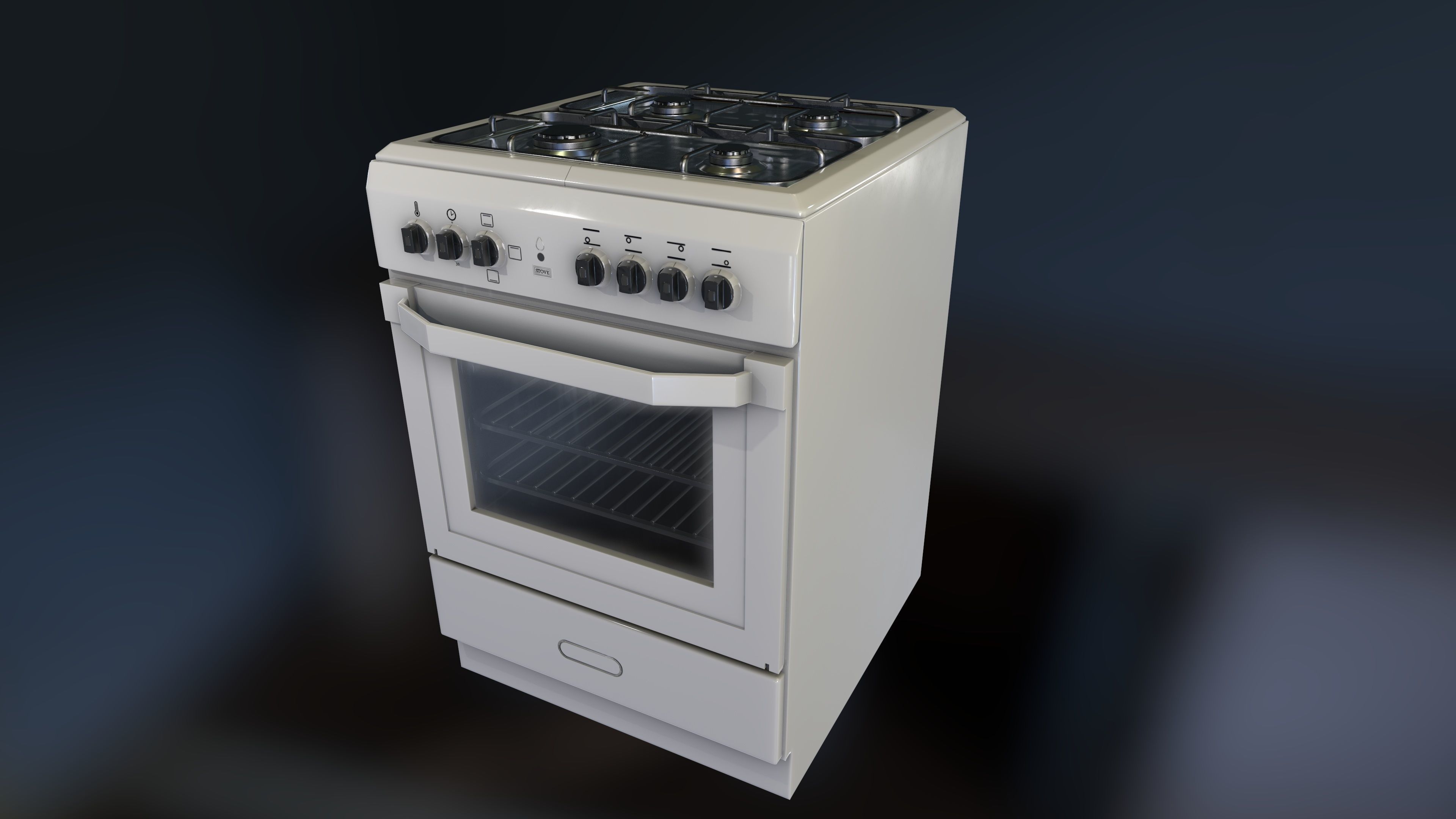 3D PBR Stove with texture sets Low-poly 3D model_20