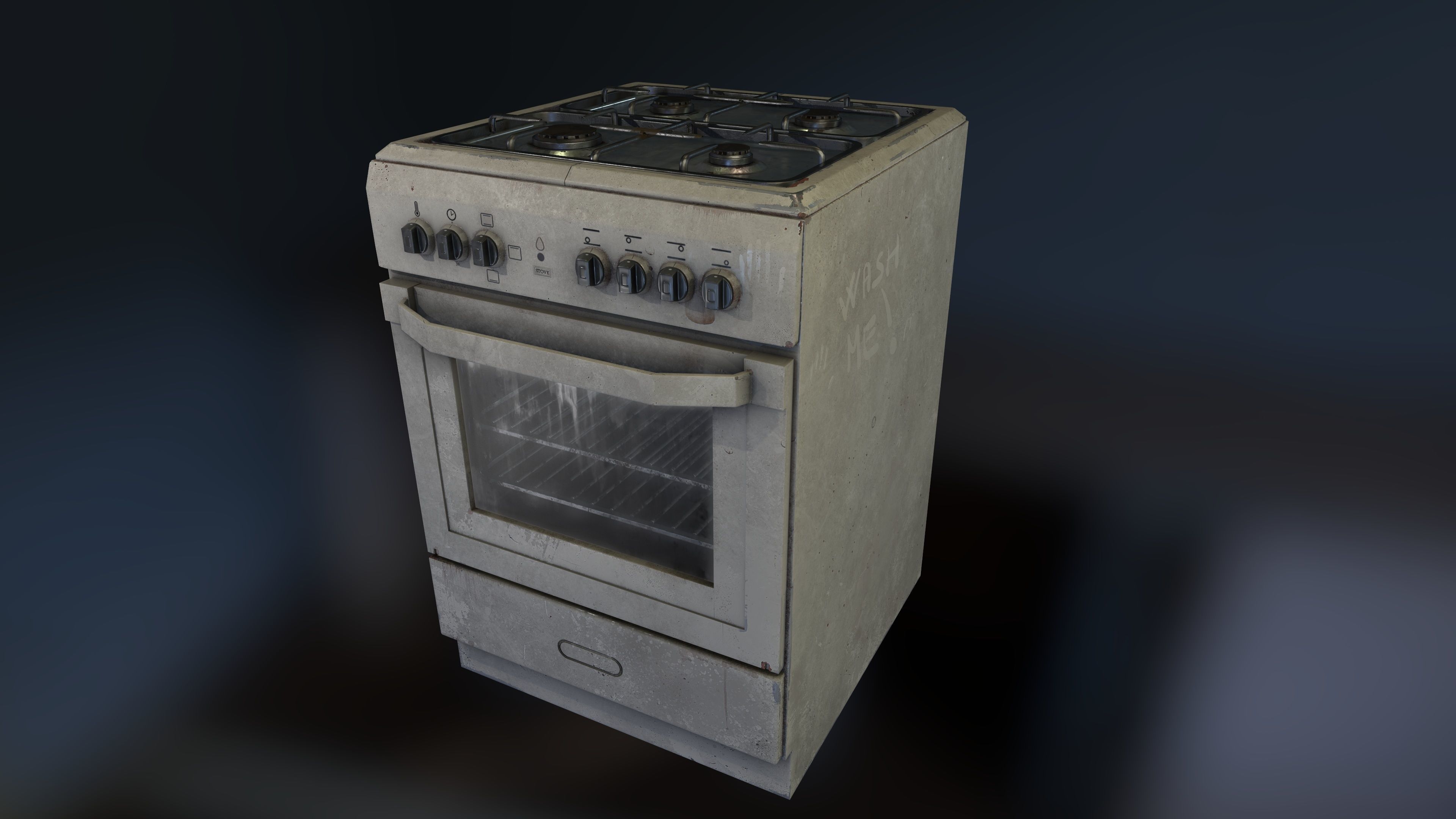 3D PBR Stove with texture sets Low-poly 3D model_18
