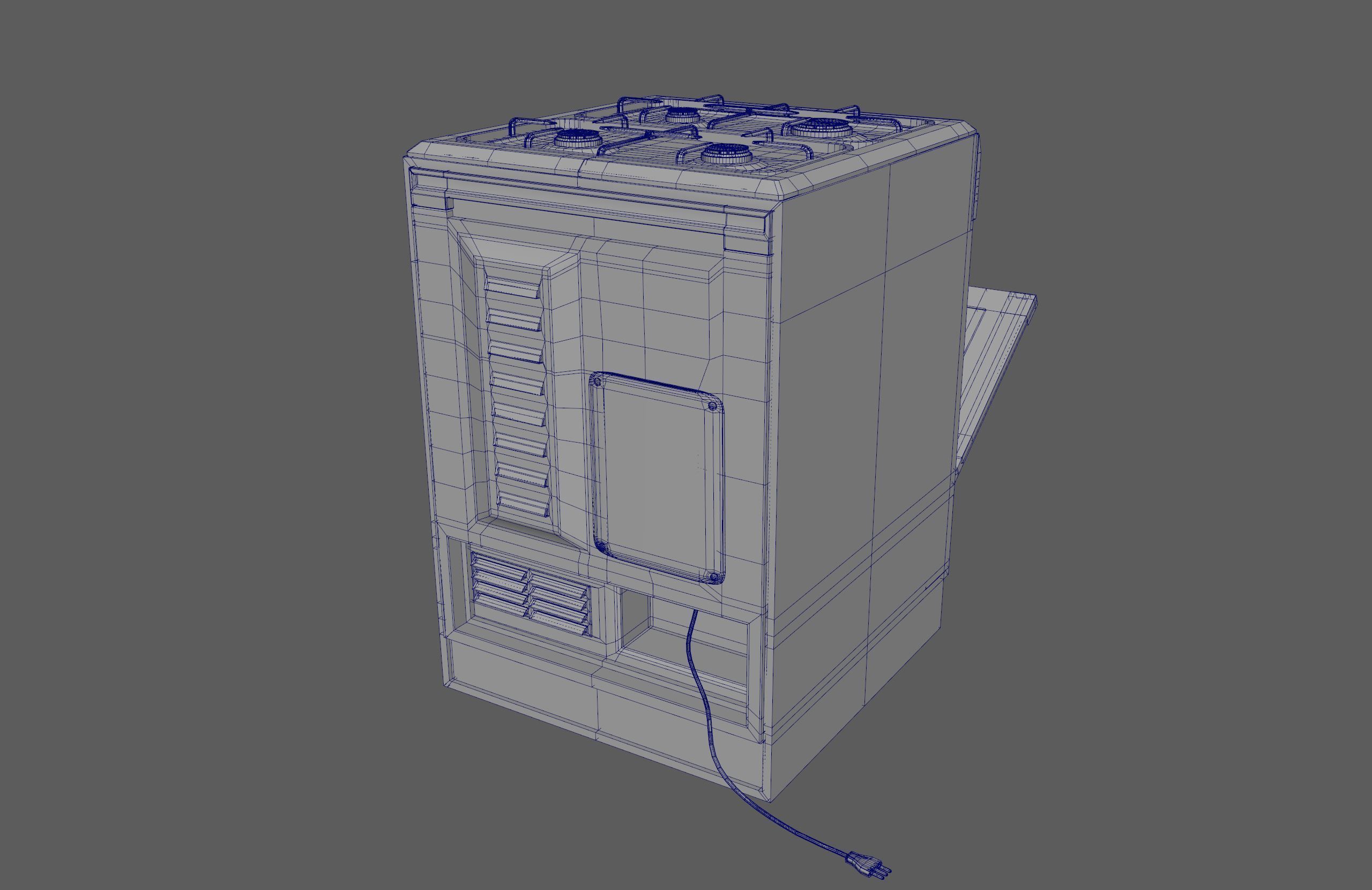 3D PBR Stove with texture sets Low-poly 3D model_24