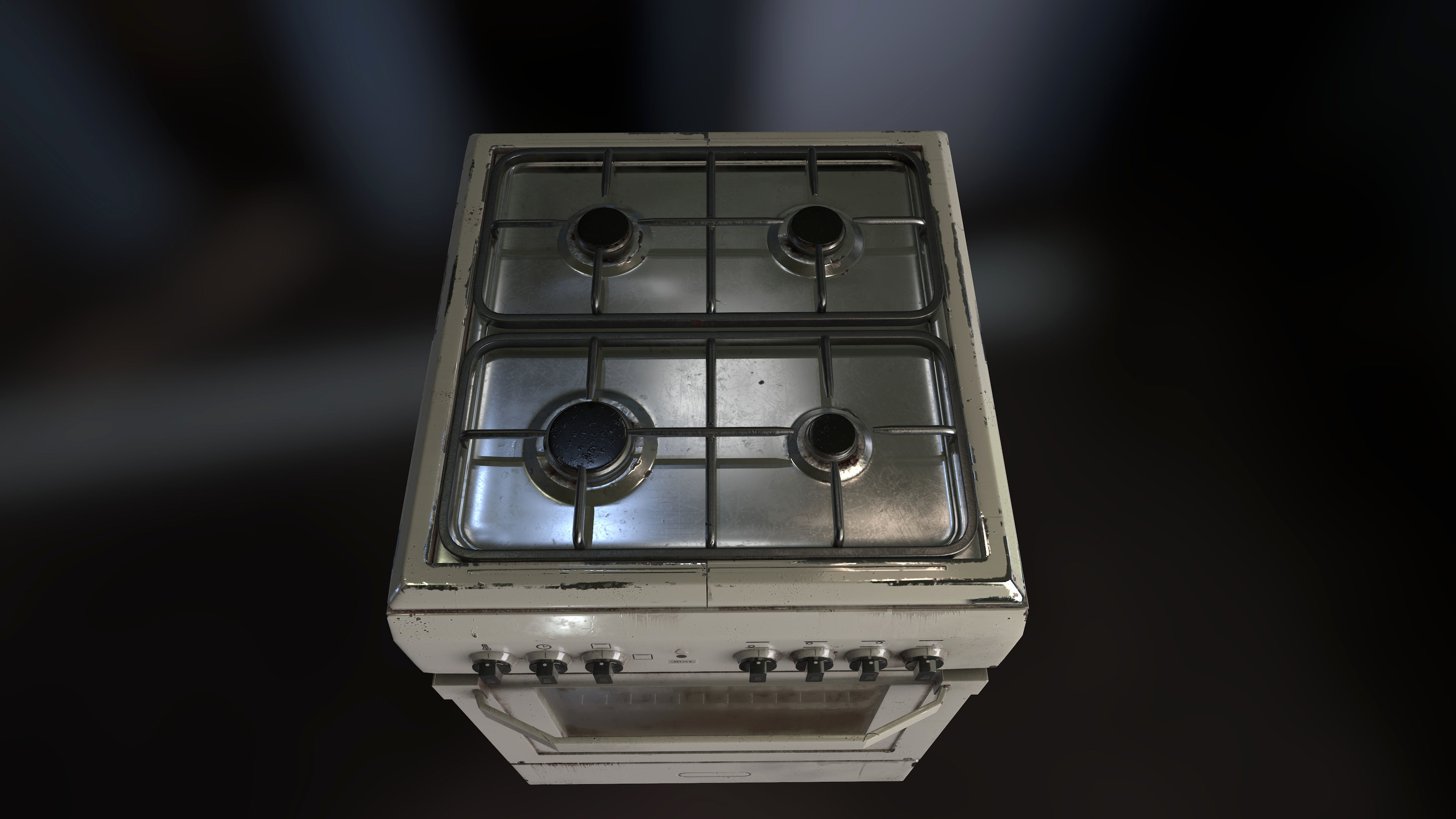 3D PBR Stove with texture sets Low-poly 3D model_8