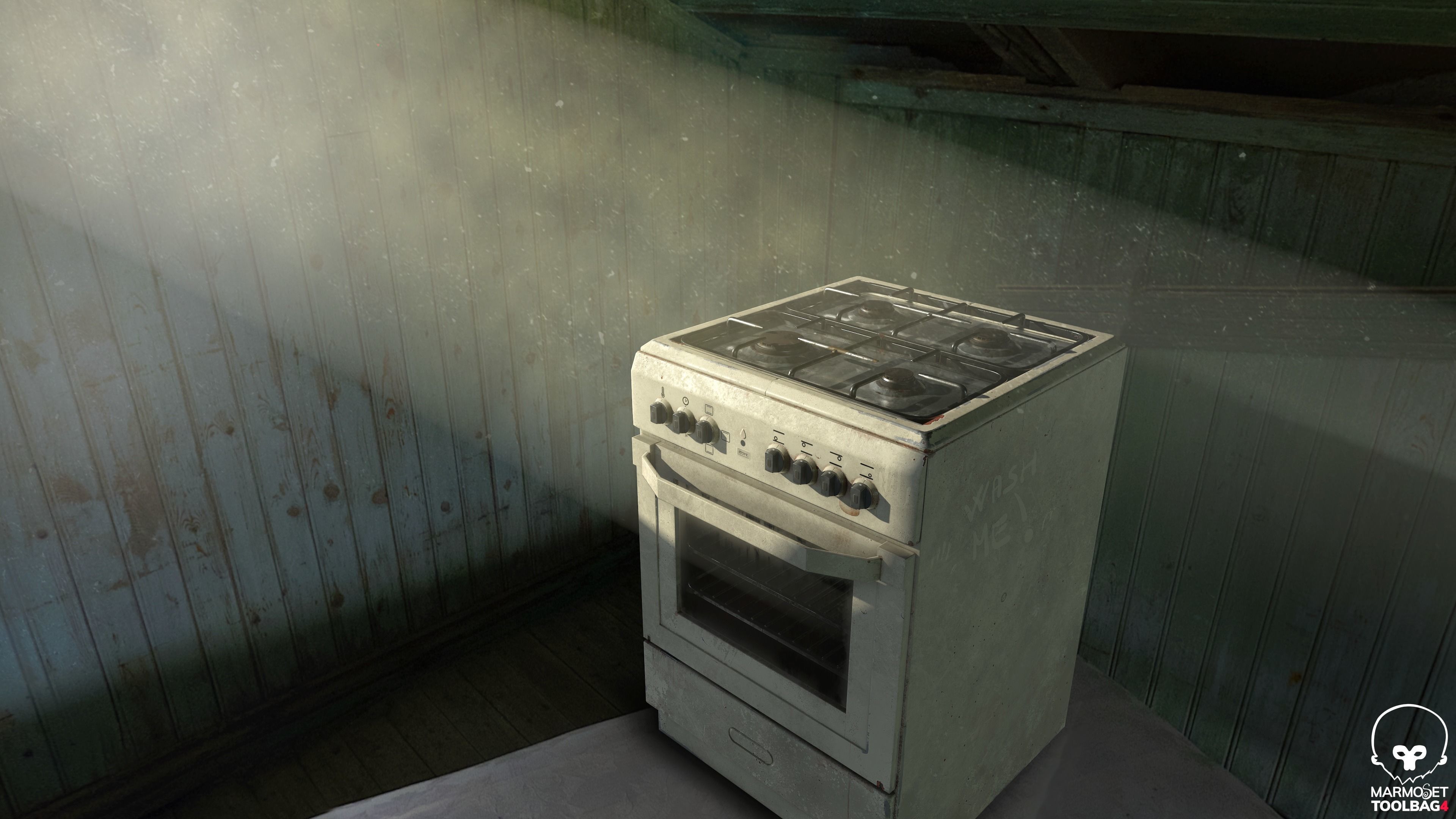 3D PBR Stove with texture sets Low-poly 3D model_10