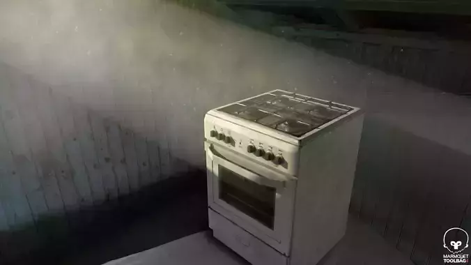 3D PBR Stove with texture sets Low-poly 3D model
