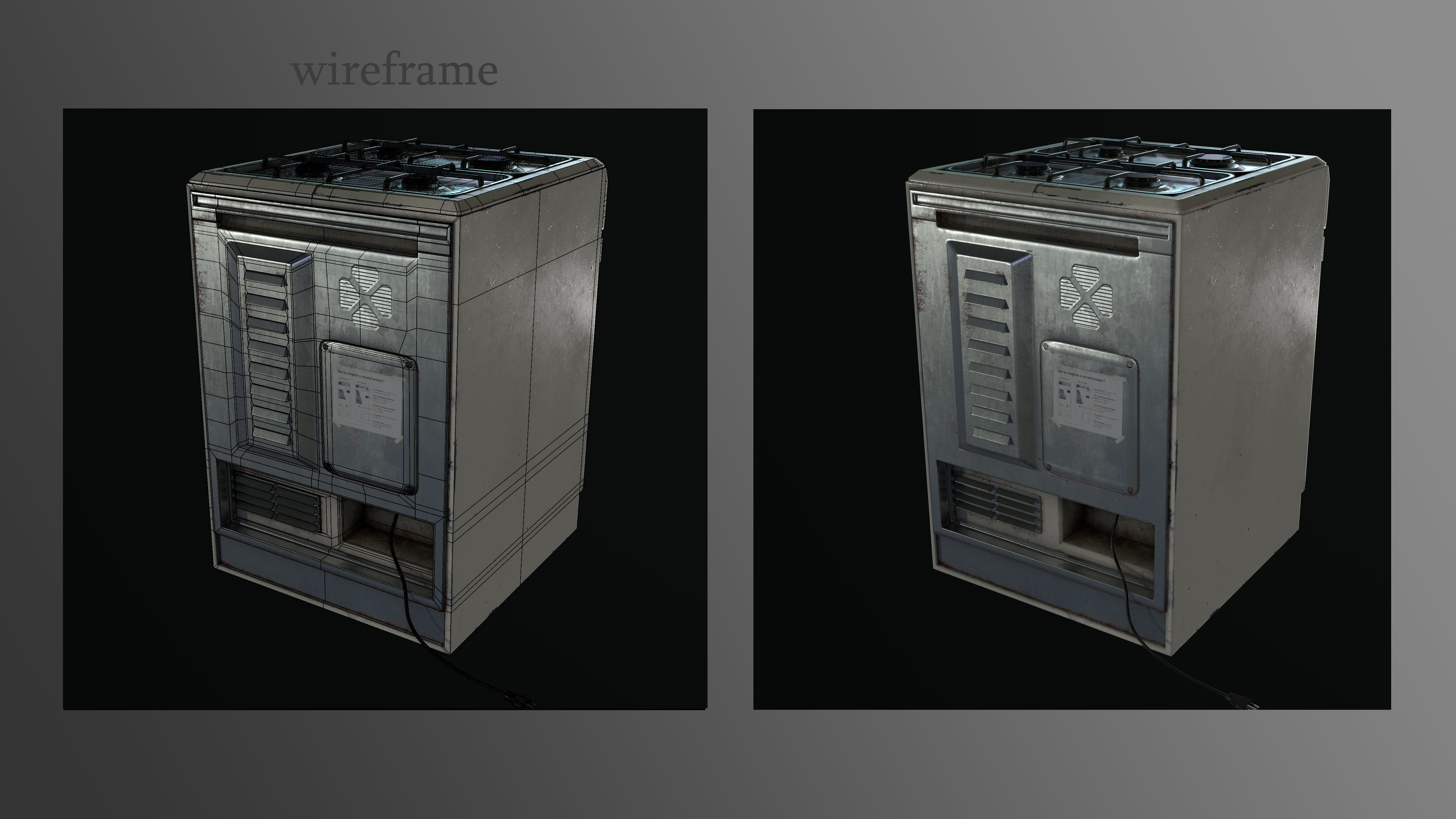 3D PBR Stove with texture sets Low-poly 3D model_21