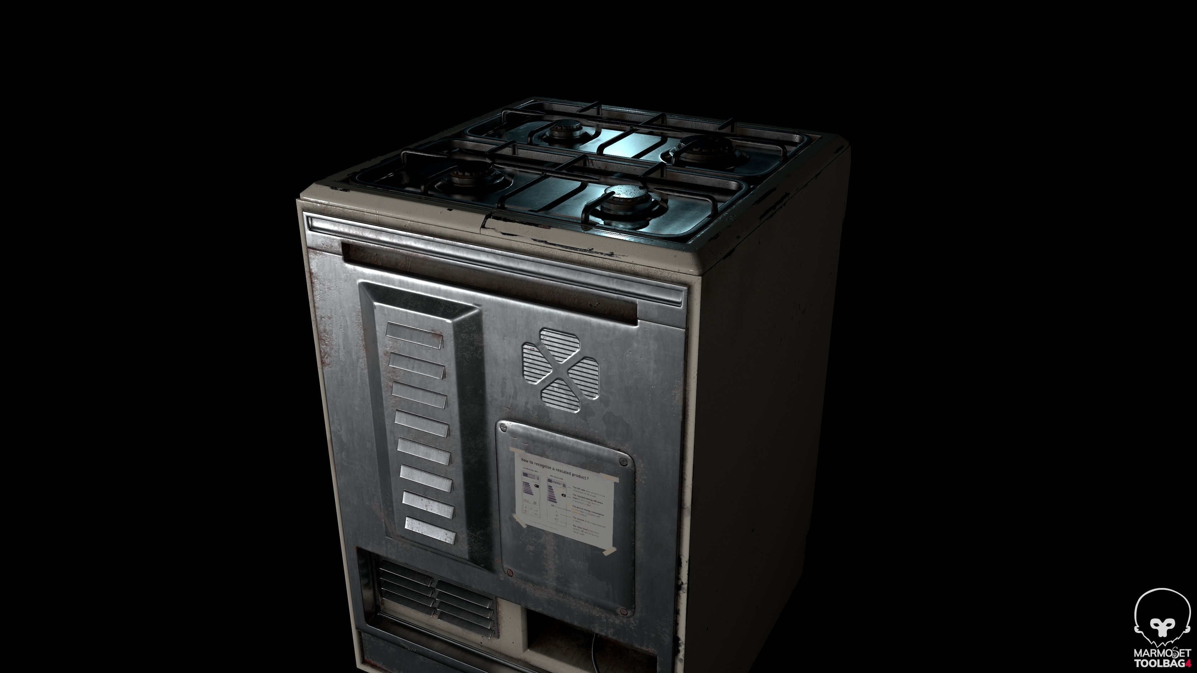 3D PBR Stove with texture sets Low-poly 3D model_13