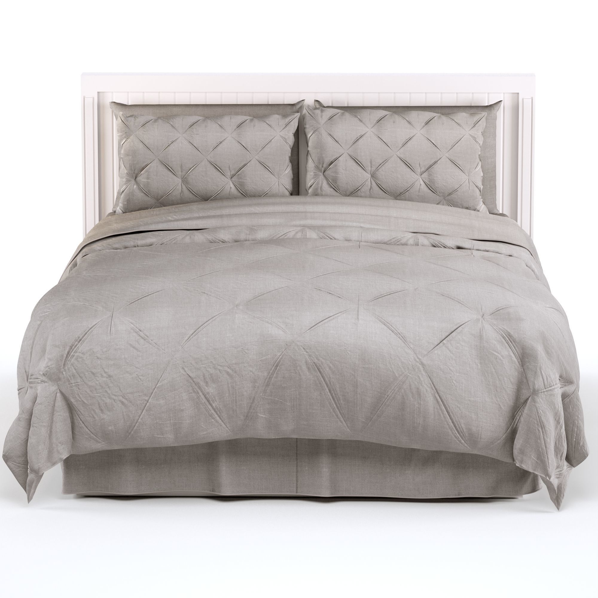 bed pintuck bedding 3D model_2