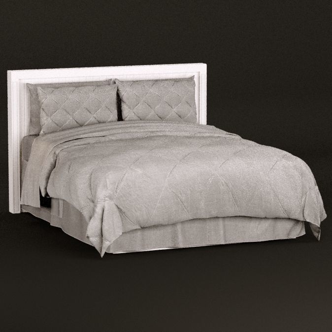 bed pintuck bedding 3D model_3