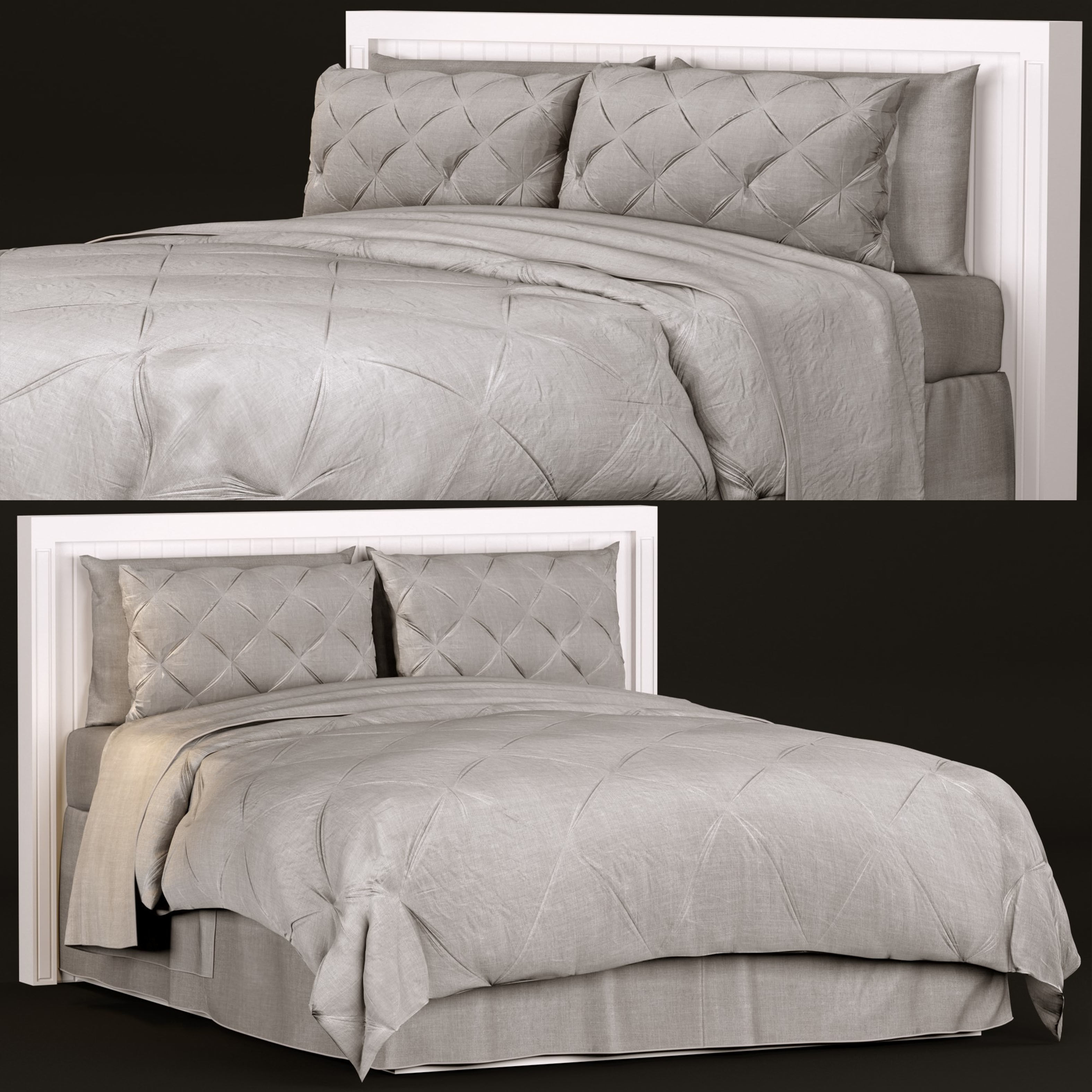 bed pintuck bedding 3D model_5
