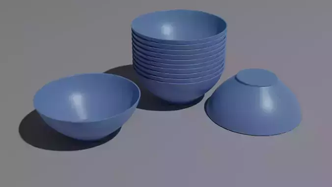 Bowl Plastic Soft Blue