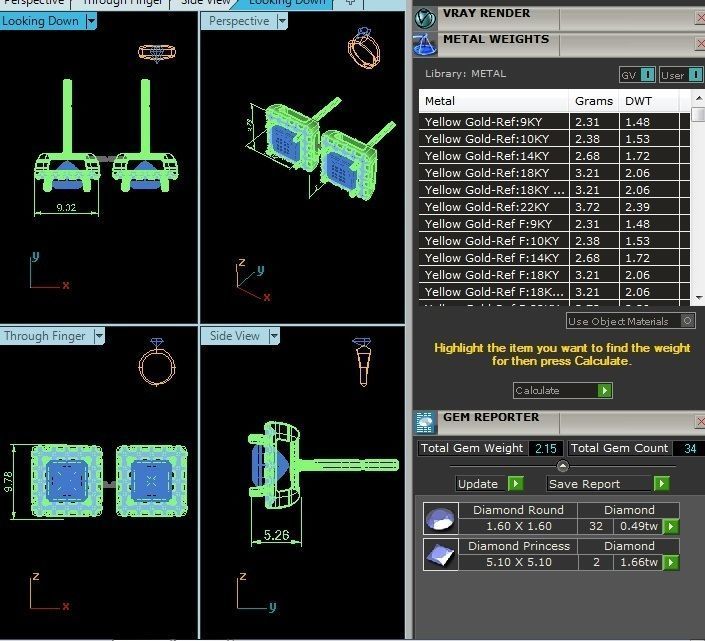 Earrings-108 rose gold stud earrings with cubic zirconia 3D print model_19