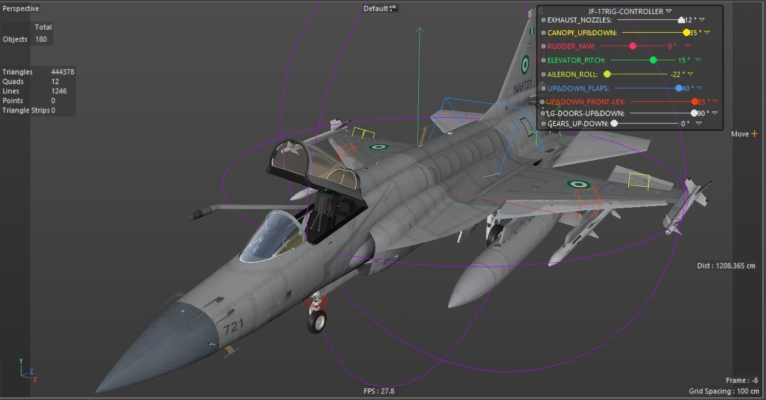 JF-17 Thunder Nigeria Realistic Rigged Low-poly 3D model_19