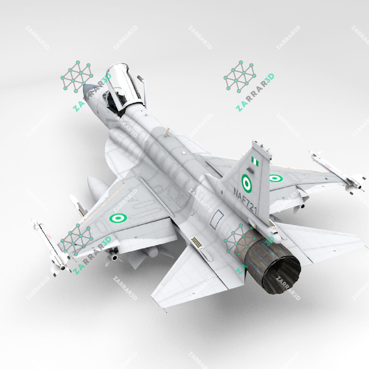 JF-17 Thunder Nigeria Realistic Rigged Low-poly 3D model_4