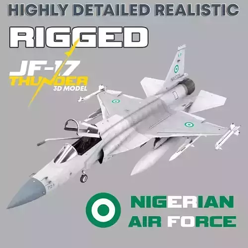 JF-17 Thunder Nigeria Realistic Rigged Low-poly 3D model